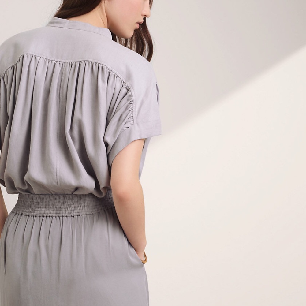Aritzia Wilfred Bertillon Blouse “Ashen” Poet Button Up Drapey XXS - Picture 5 of 8